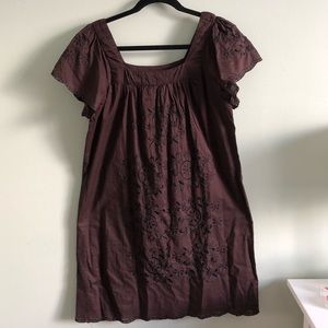 Mossimo Brown Embroidered  Dress Size S